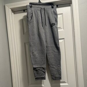 Nike Gray Crew Fleece Joggers with Drawstring